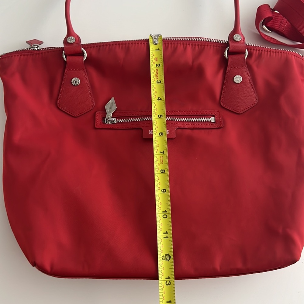 MZ Wallace Chelsea Red Tote With Pouch And Crossbody Strap - Picture 15 of 16